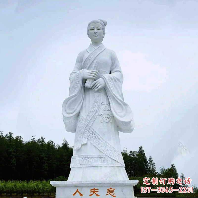 南京桃花夫人息妫汉白玉雕塑-景区园林历史名人古代著名美女雕像