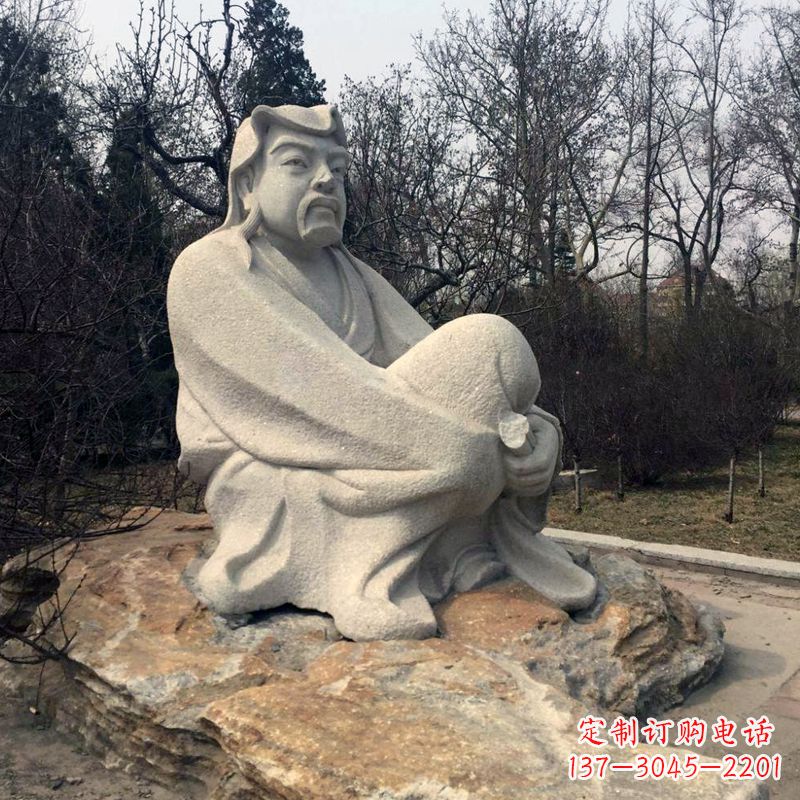 南京田园诗派鼻祖陶渊明公园园林石雕坐像