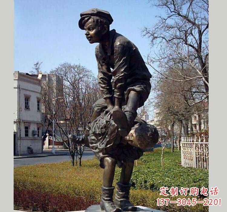 南京跳山羊人物铜雕