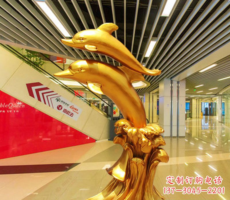 南京跳跃的海豚铜雕