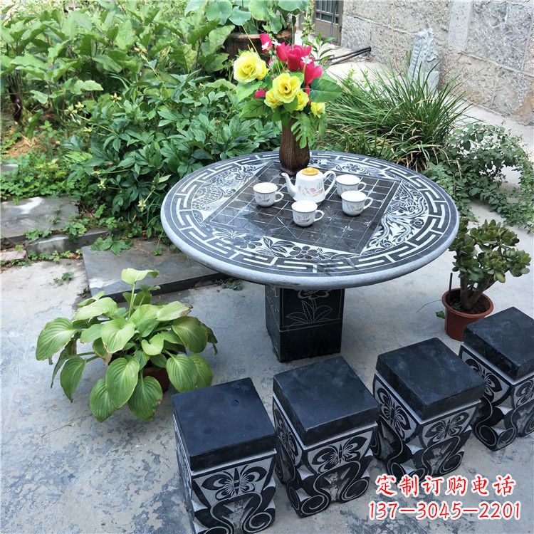 南京庭院天然石桌凳