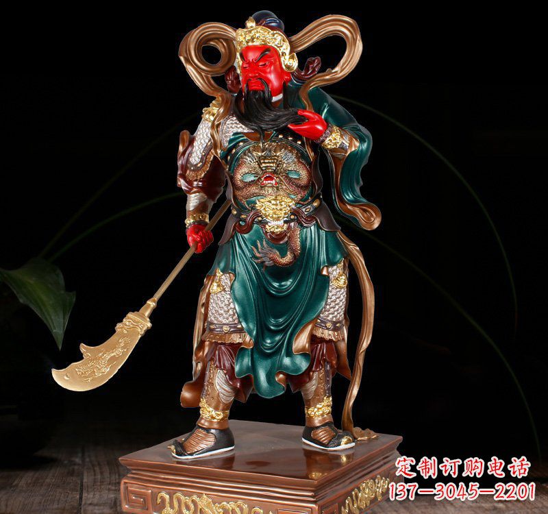 南京铜雕彩绘关公
