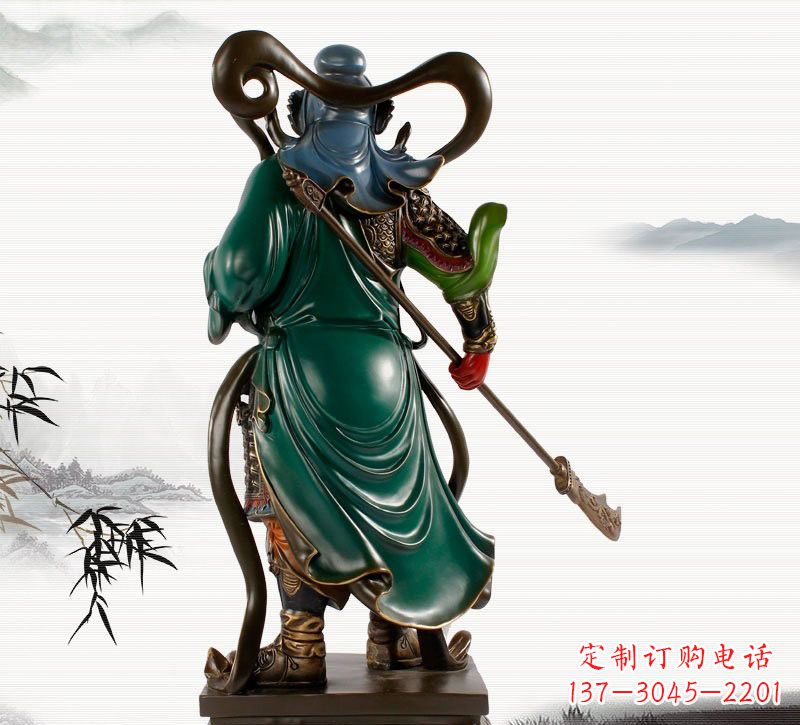 南京铜雕彩绘武财神关公