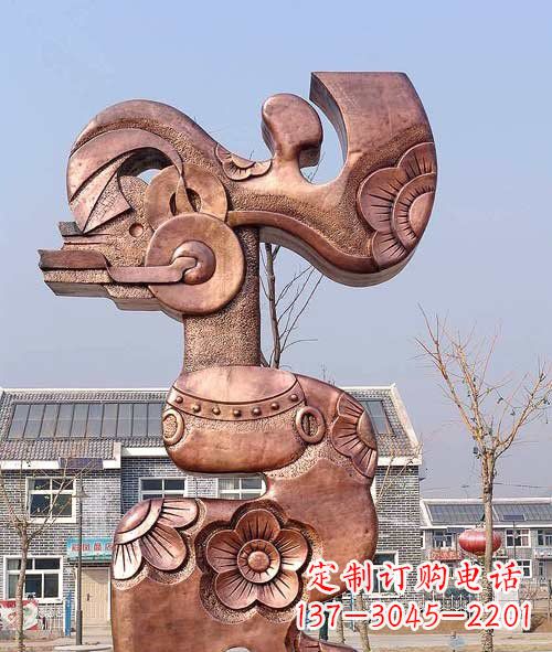 南京铜雕抽象皮影戏人物