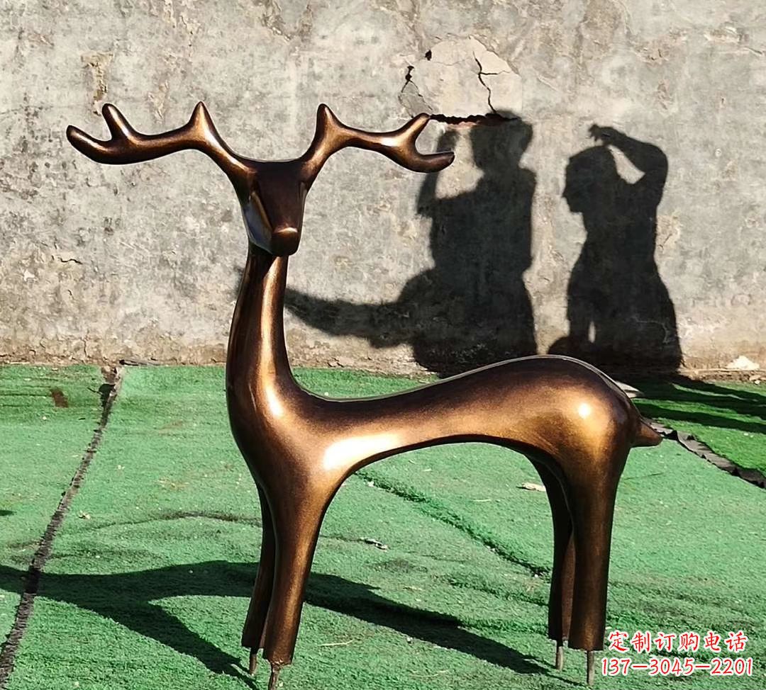 南京铜雕抽象小鹿雕塑