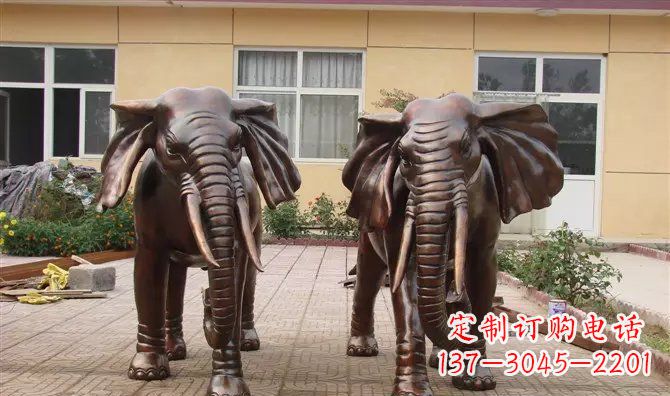 南京铜雕大象公司门口动物雕塑