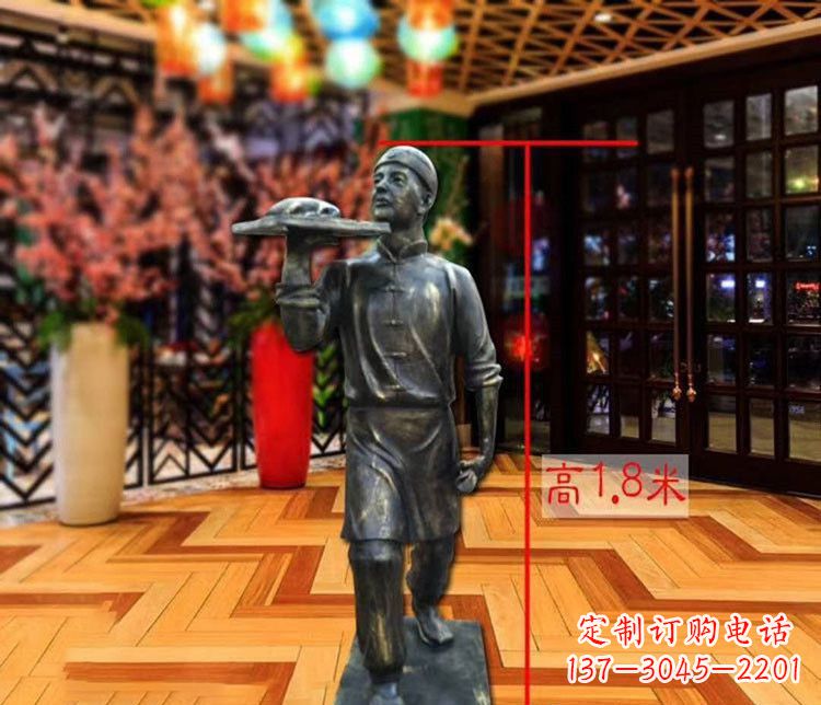 南京铜雕店小二人物雕塑 (2)