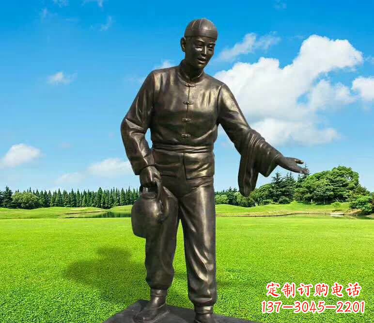 南京铜雕店小二人物雕塑1