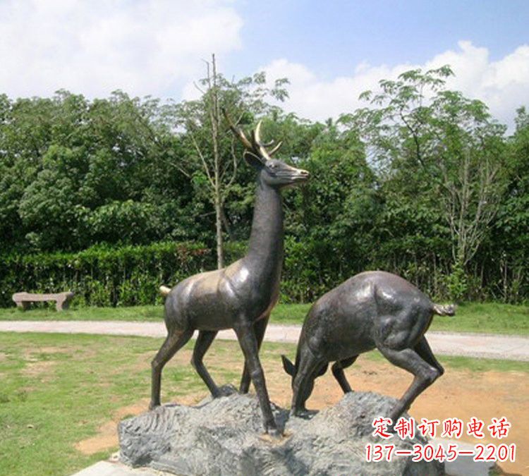 南京铜雕动物梅花鹿