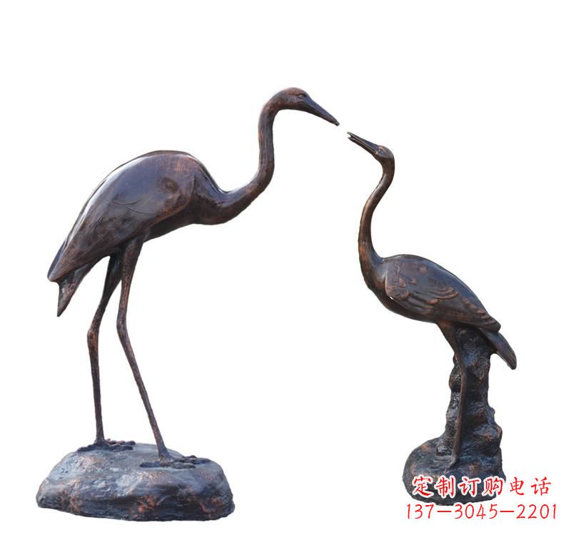 南京铜雕动物仙鹤