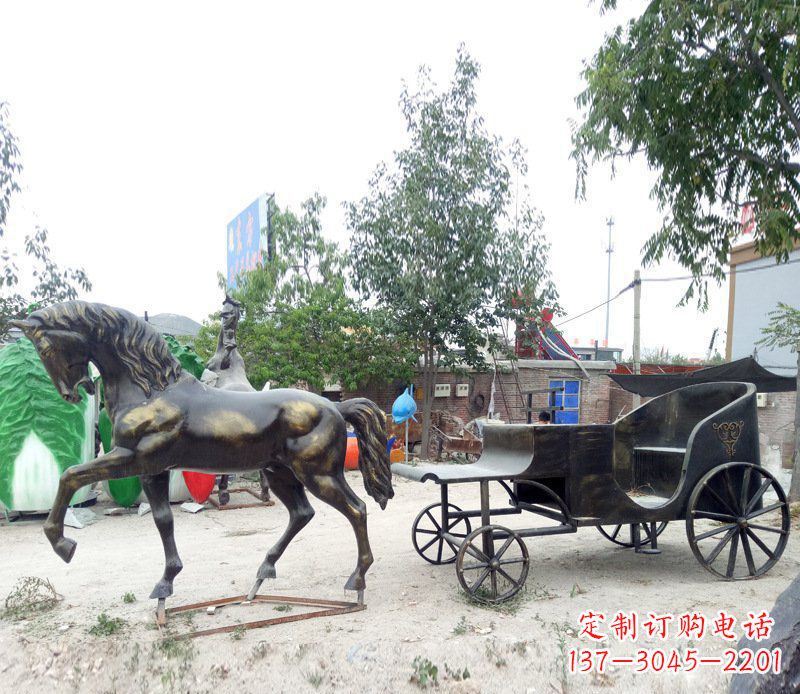 南京铜雕古代战马景观摆件