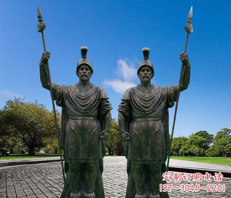 南京铜雕古罗马战士人物