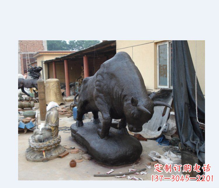 南京铜雕广场水牛动物雕塑