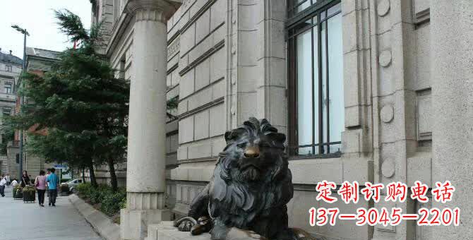 南京铜雕跪姿狮子