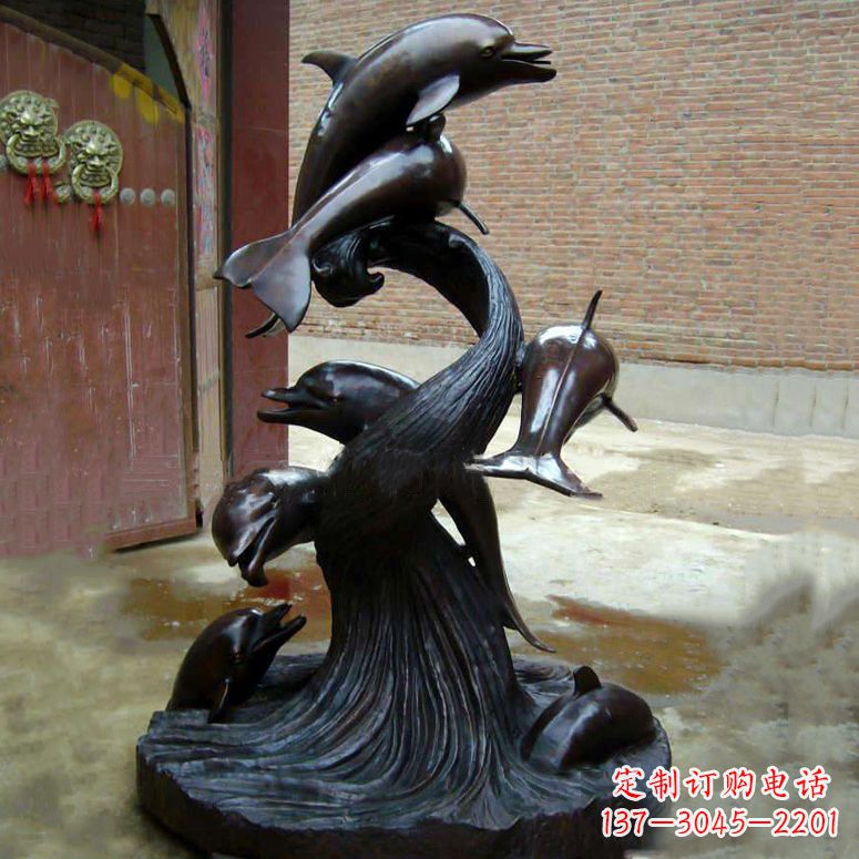 南京铜雕海豚景观雕塑
