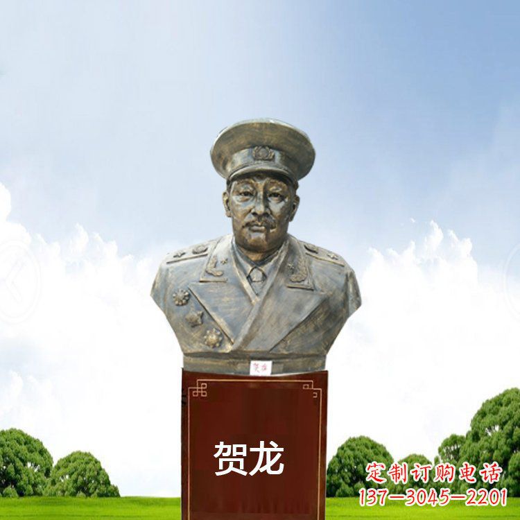 南京铜雕贺龙头像