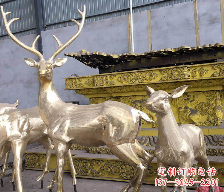 南京铜雕户外动物小鹿雕塑