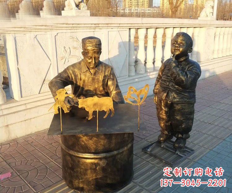 南京铜雕画糖人的人物