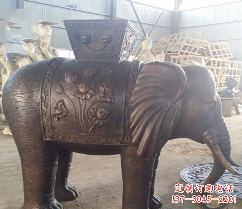 南京铜雕吉祥大象园林动物摆件