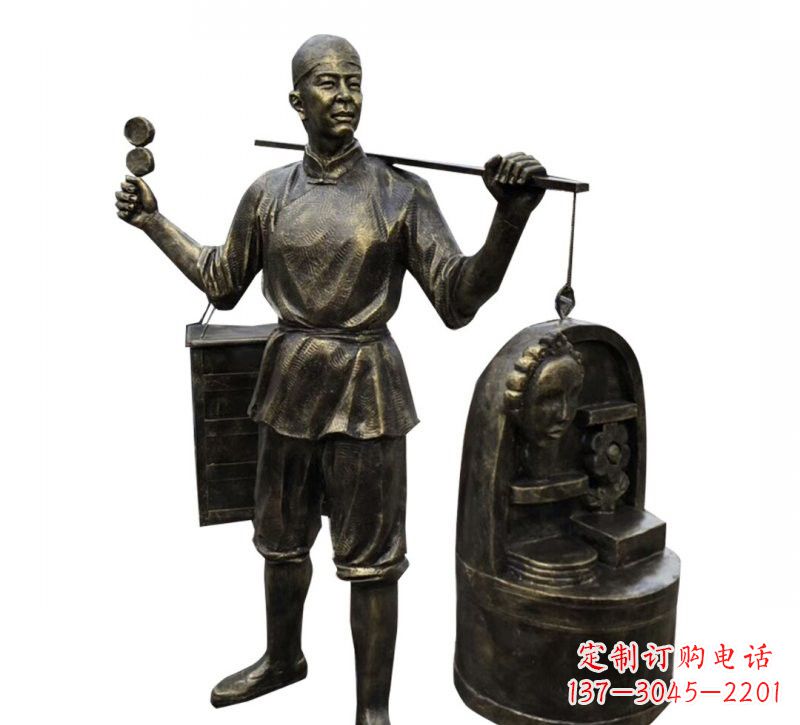 南京铜雕卖货郎