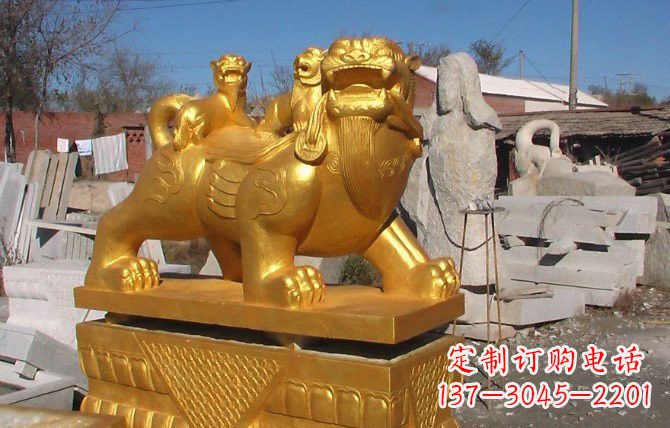 南京铜雕母子貔貅