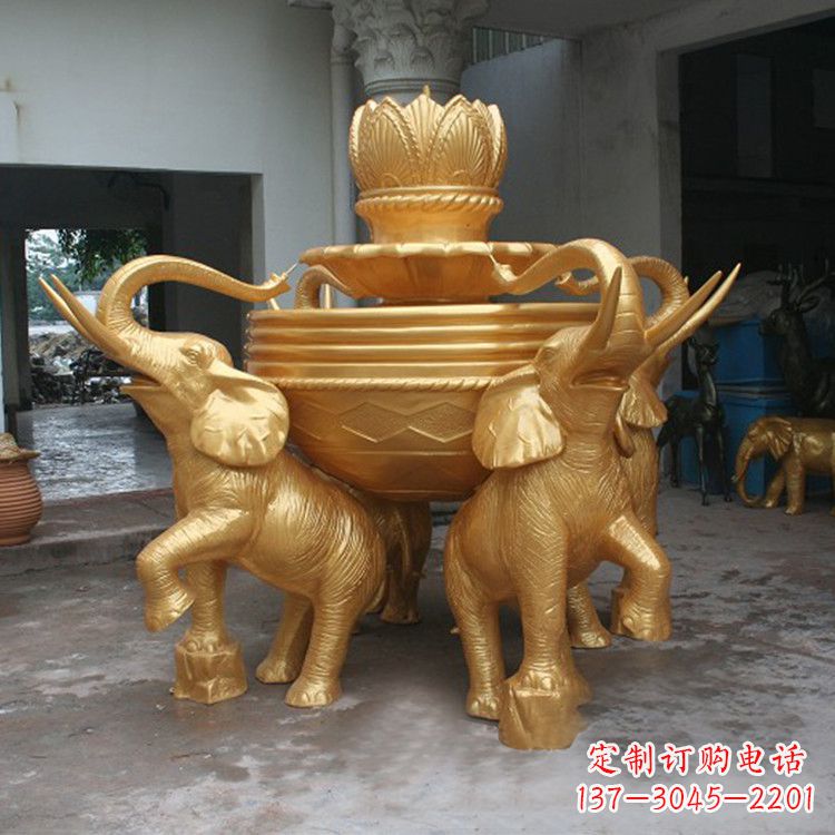 南京铜雕喷水大象雕塑
