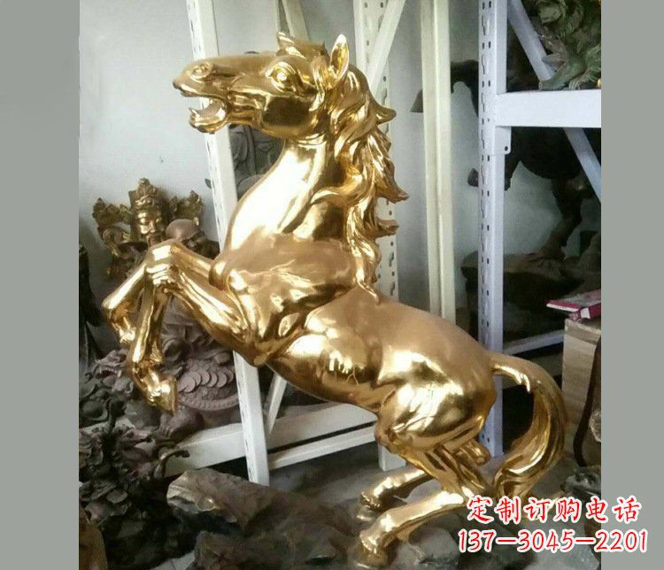 南京铜雕商场招财动物马雕塑 (2)