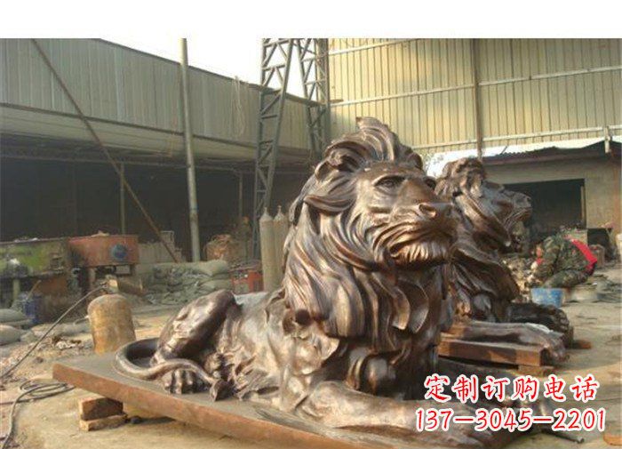 南京铜雕狮子公司门口雕塑