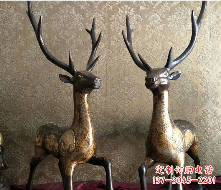 南京铜雕室内装饰动物鹿雕塑