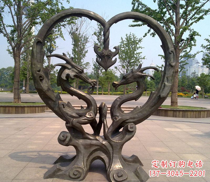 南京铜雕双龙戏珠