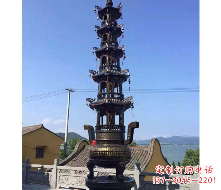 南京铜雕寺庙大型多层香炉