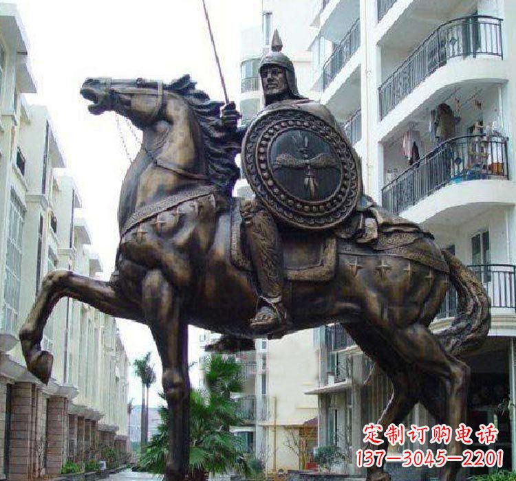 南京铜雕西方骑马的人物