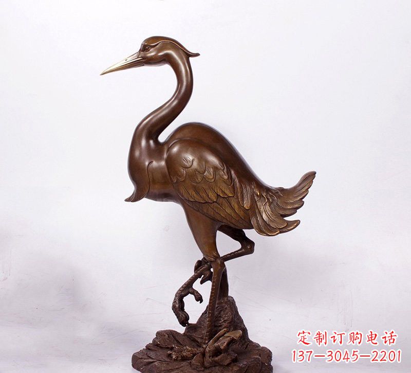南京铜雕仙鹤动物雕塑