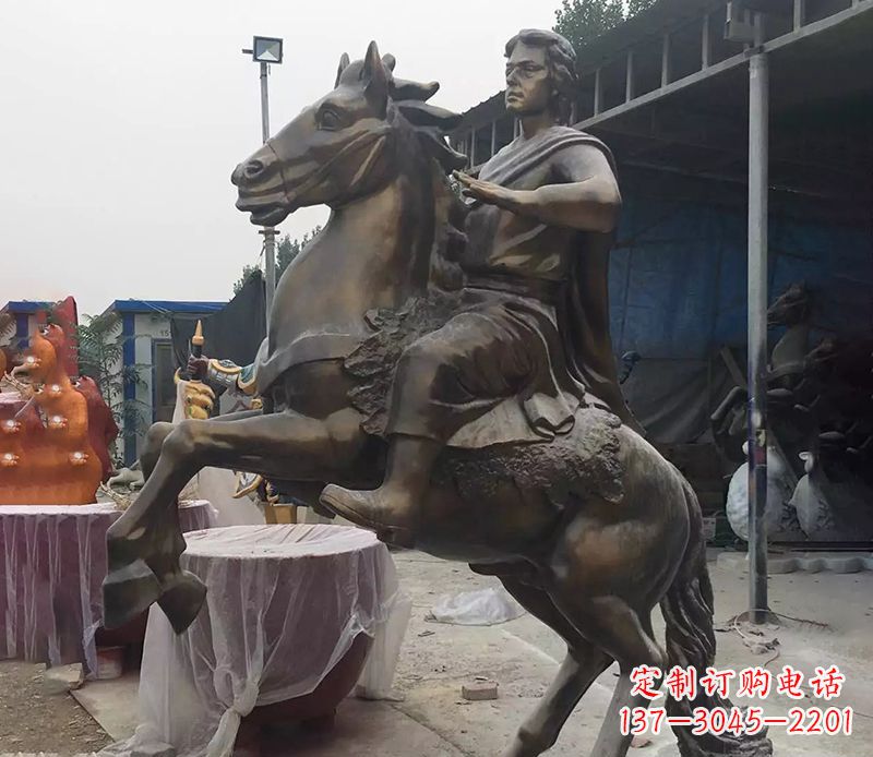 南京铜雕现代骑马人物公园景观