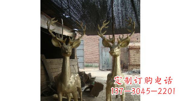 南京铜雕小鹿公园动物雕塑 (2)