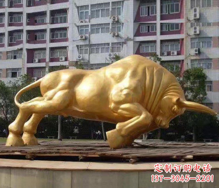 南京铜雕小区动物牛摆件 (3)