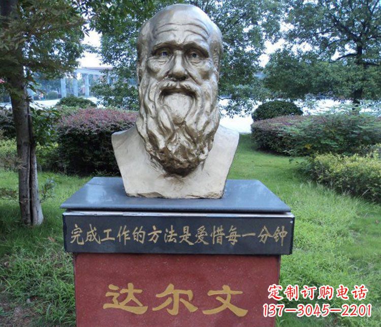 南京铜雕校园达尔文肖像雕塑