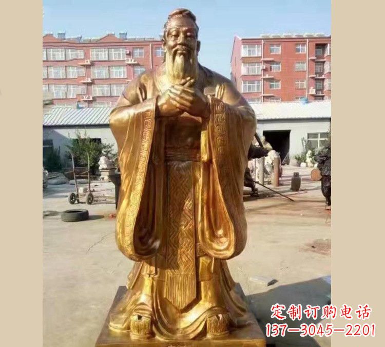 南京铜雕校园孔子