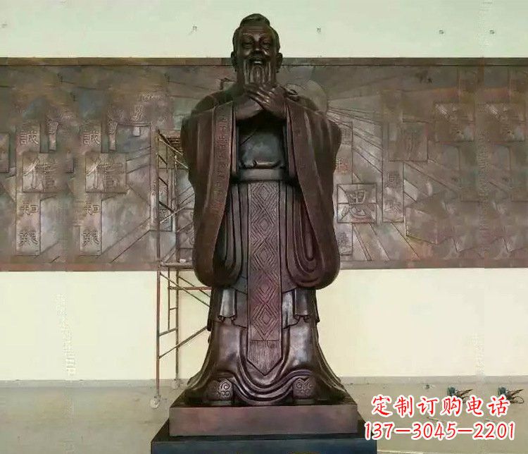 南京铜雕校园孔子文化雕塑摆件 (2)