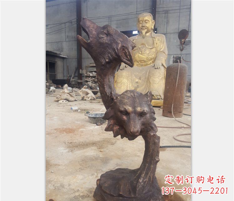 南京铜雕园林金钱豹动物雕塑