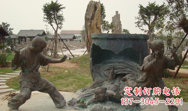 南京铜雕园林司马光砸缸雕塑