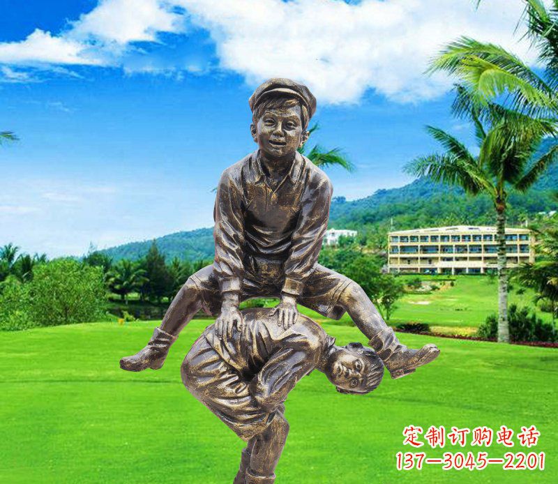 南京铜雕园林玩游戏儿童雕塑