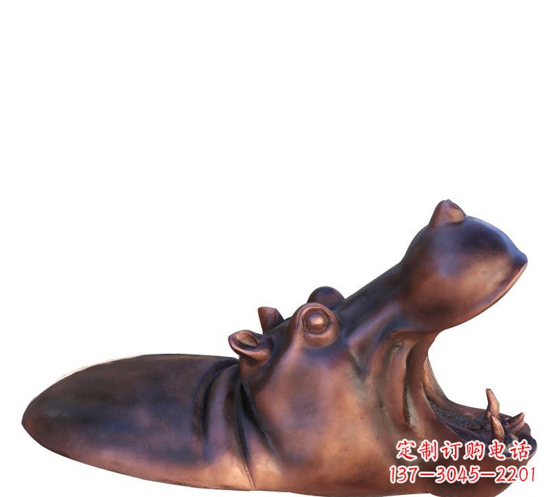 南京铜雕张嘴河马