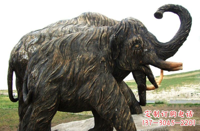 南京铜雕长毛象动物雕塑