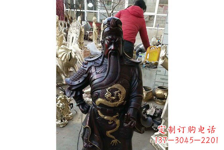 南京铜雕镇宅关公寺庙神像雕塑摆件 (4)