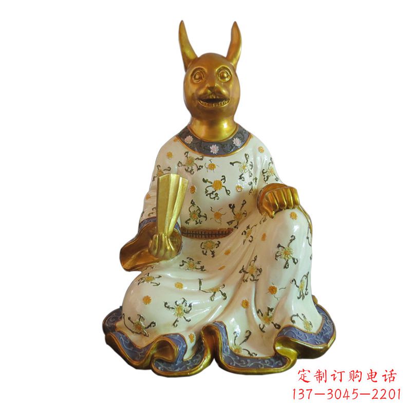 南京兔-玻璃钢彩绘生肖雕塑