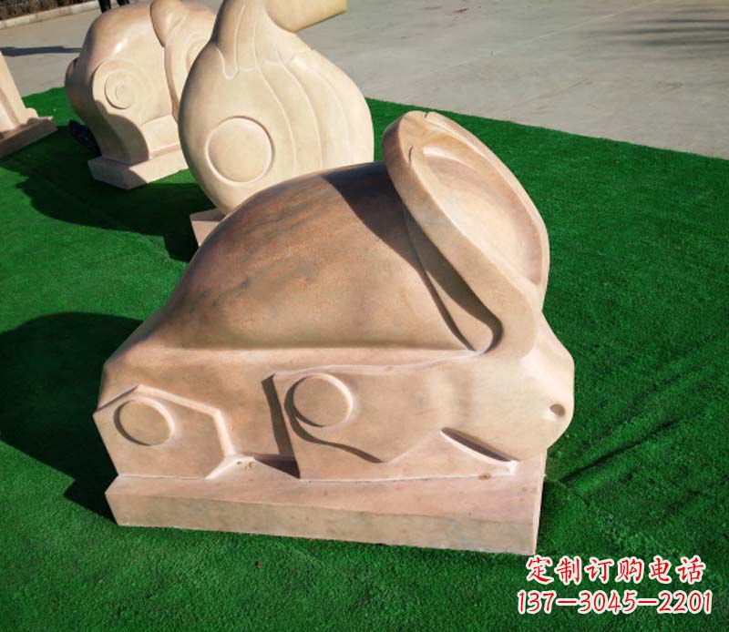 南京晚霞红抽象十二生肖石雕