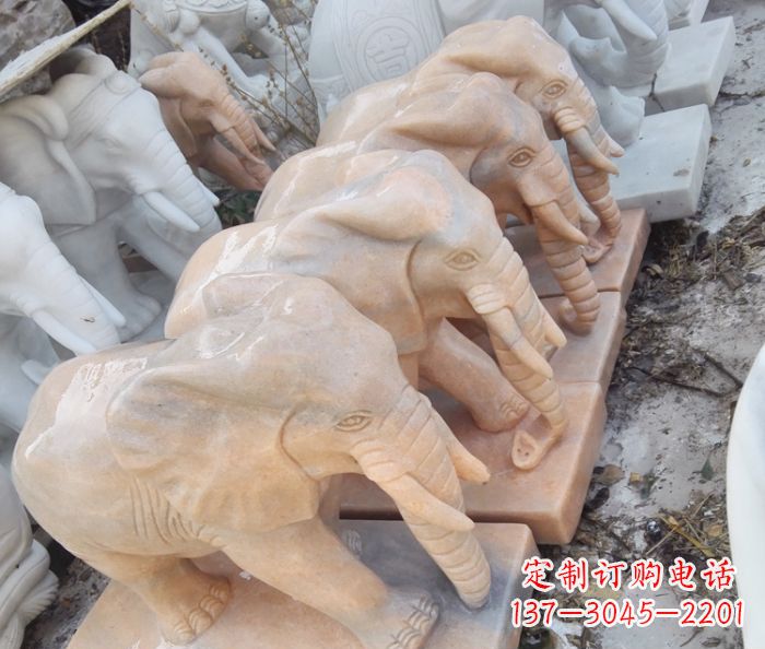 南京晚霞红大象门口石雕