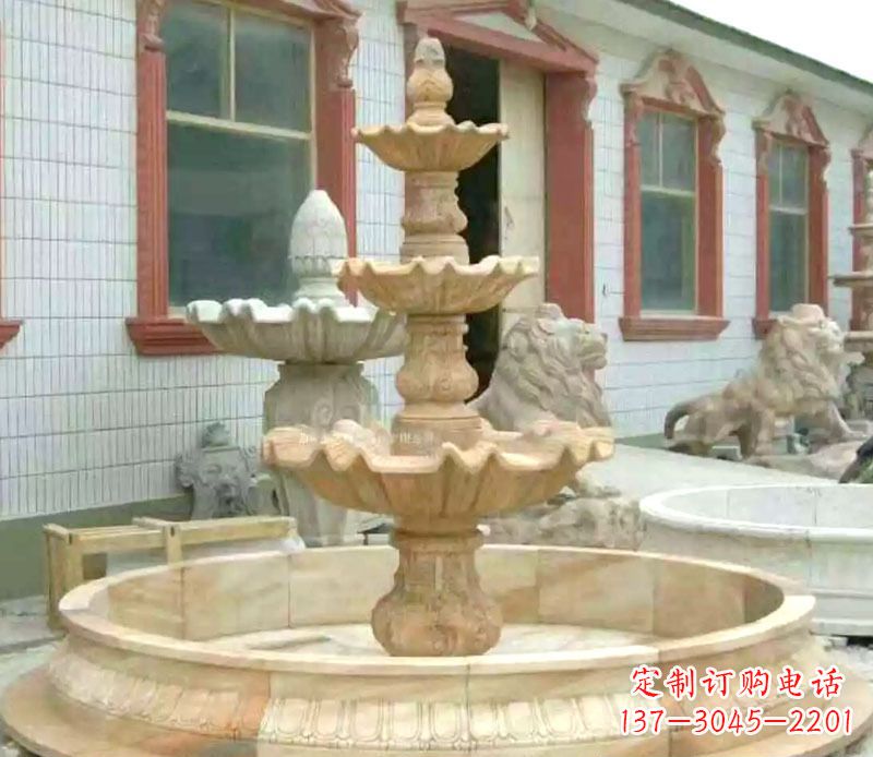 南京晚霞红大型喷泉石雕 (3)