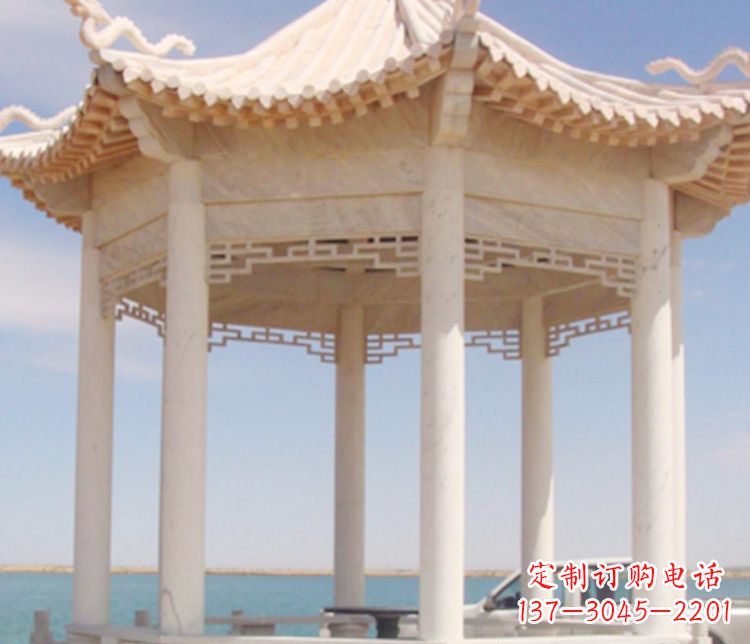 南京晚霞红单层凉亭石雕